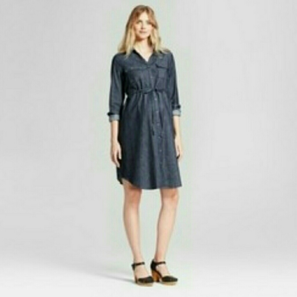 Isabel Maternity - Denim Shirt Dress